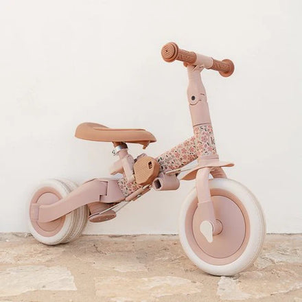 Little Dutch driewieler 4-in-1 roze in de stand van driewielige loopfiets, bij De Gele Flamingo