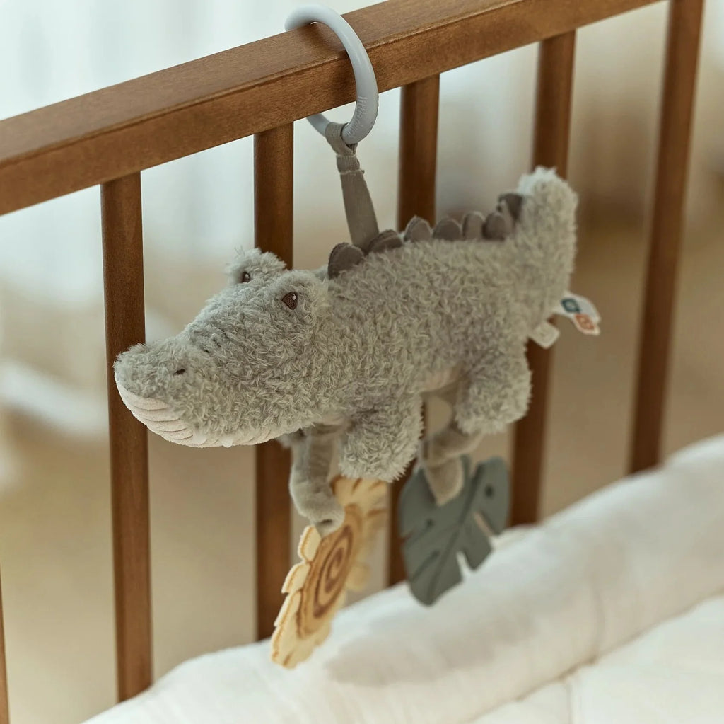 Little Dutch activiteitenhanger krokodil met veilig babyspiegeltje, bij De Gele Flamingo.