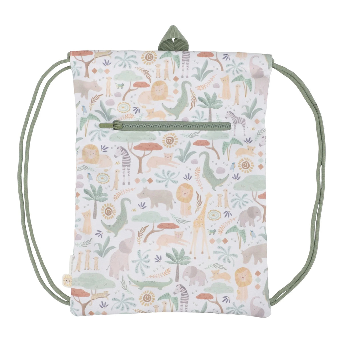 Little Dutch zwemtas en turnzak met Safari Friends print, te koop bij De Gele Flamingo.