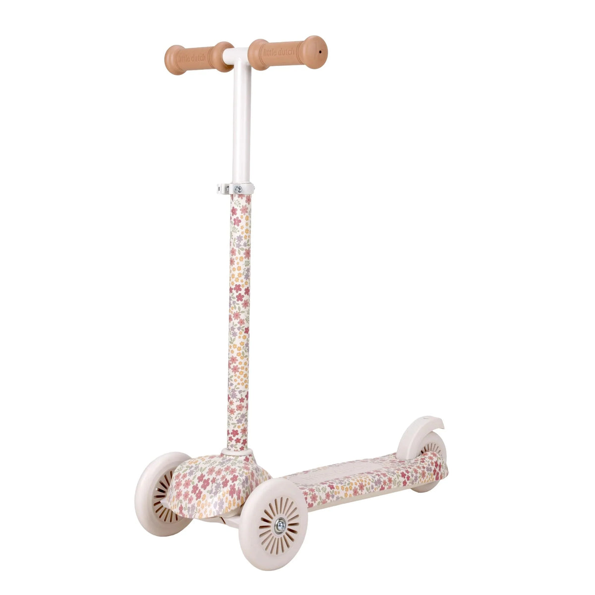 Little Dutch Step 3-wieler White Sunny Flower, extra stabiel met twee voorwielen, bij De Gele Flamingo