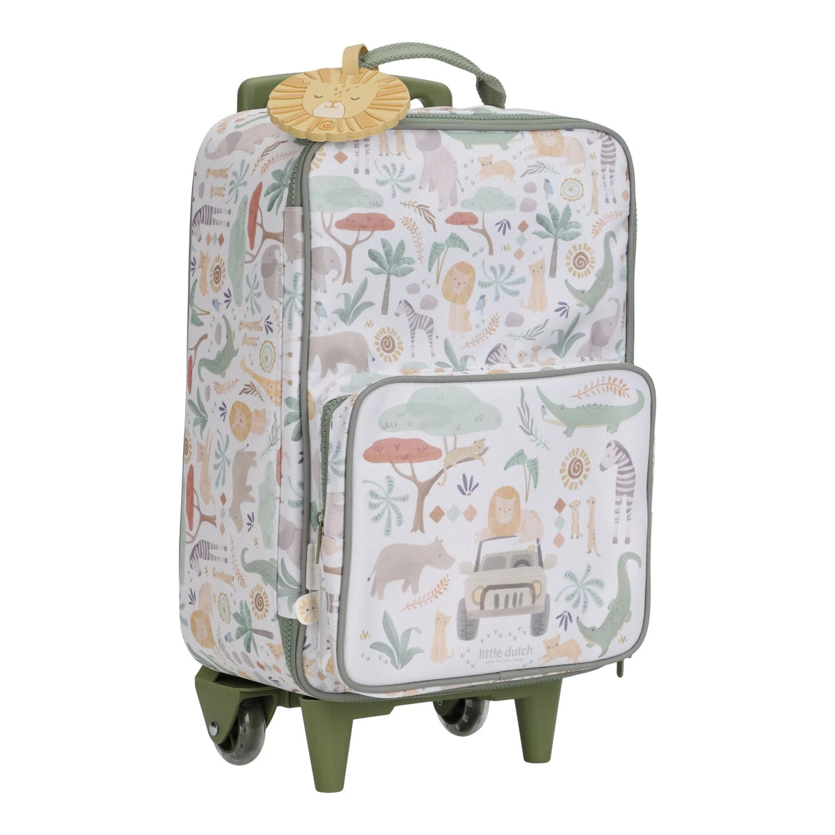 Little Dutch kinderkoffer trolley met Safari Friends design, reiskoffer bij De Gele Flamingo.