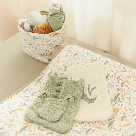 Little Dutch Washandjes Set Krokodil groen, tweede productfoto van de set washandjes