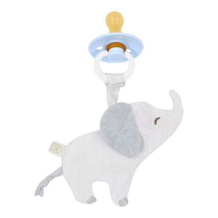 Little Dutch Speendoekje Olifant Safari Friends grijs, vooraanzicht van het speendoekje met olifant