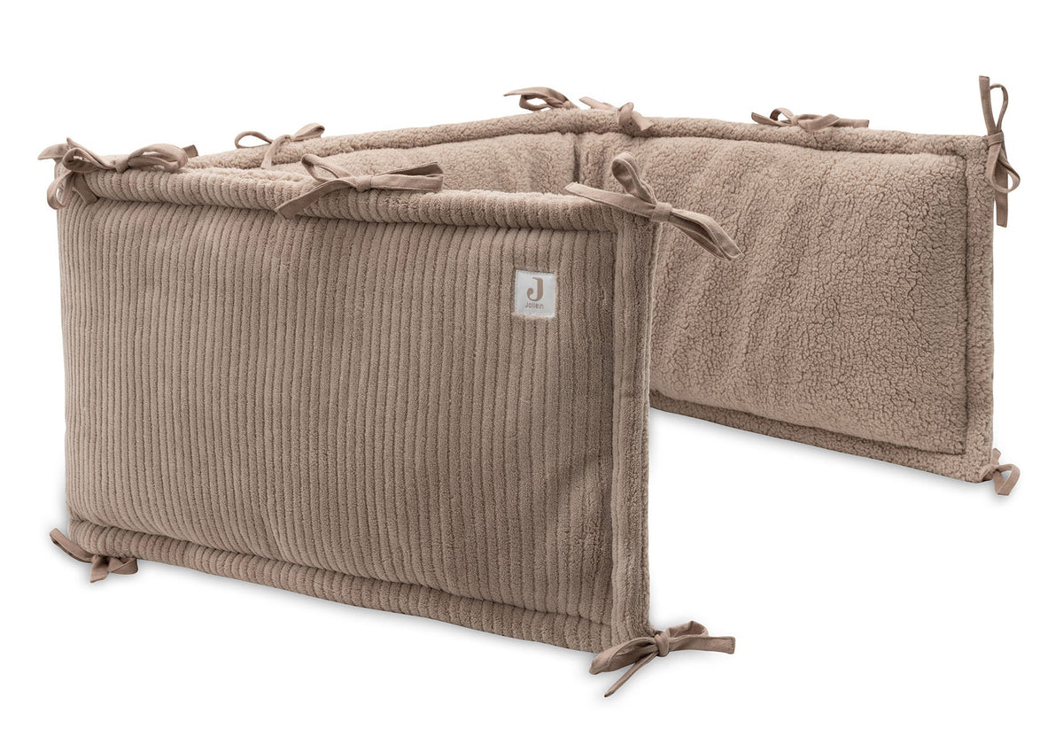 Jollein Boxbumper 180x30cm Cloudy Rib | Milky Coffee