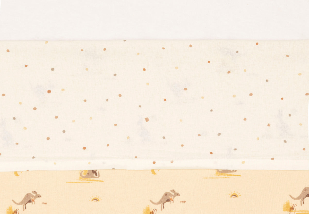 Jollein laken voor de wieg 75x100 cm in Kangaroots Dusty Dot, verkrijgbaar bij De Gele Flamingo.