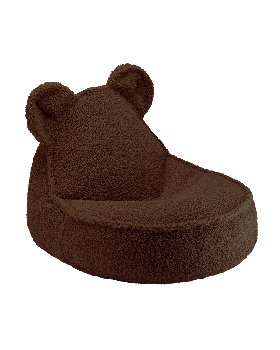 Wigiwama Bear Beanbag Chair in warm hazel met schattige berenoortjes, te koop bij De Gele Flamingo.