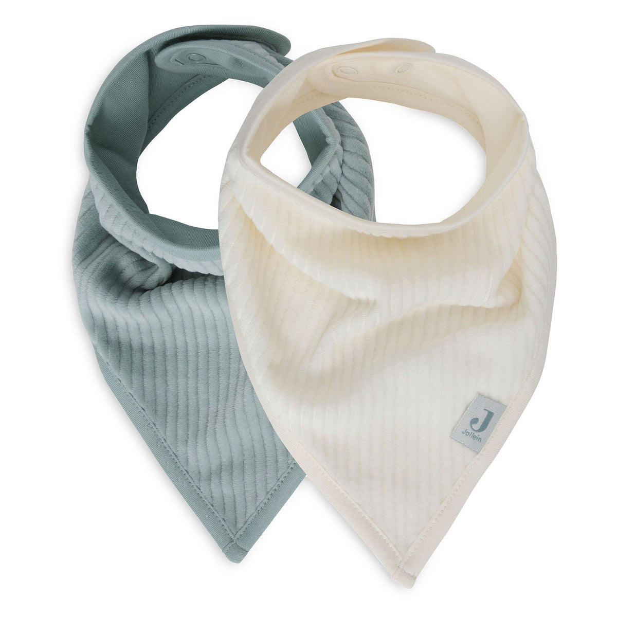 * Jollein Kwijlsjaaltje Velvet Rib Sea Green/Ivory (2pack)