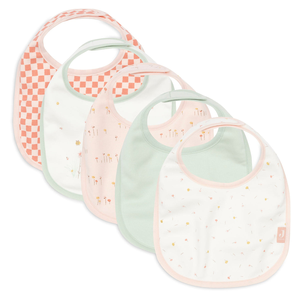 Jollein slab jersey waterproof Pretty Picnic in 5-pack, verkrijgbaar bij De Gele Flamingo.