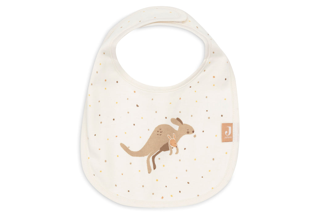 Jollein jersey slab Kangaroots houdt kleding schoon en droog tijdens het eten, bij De Gele Flamingo.