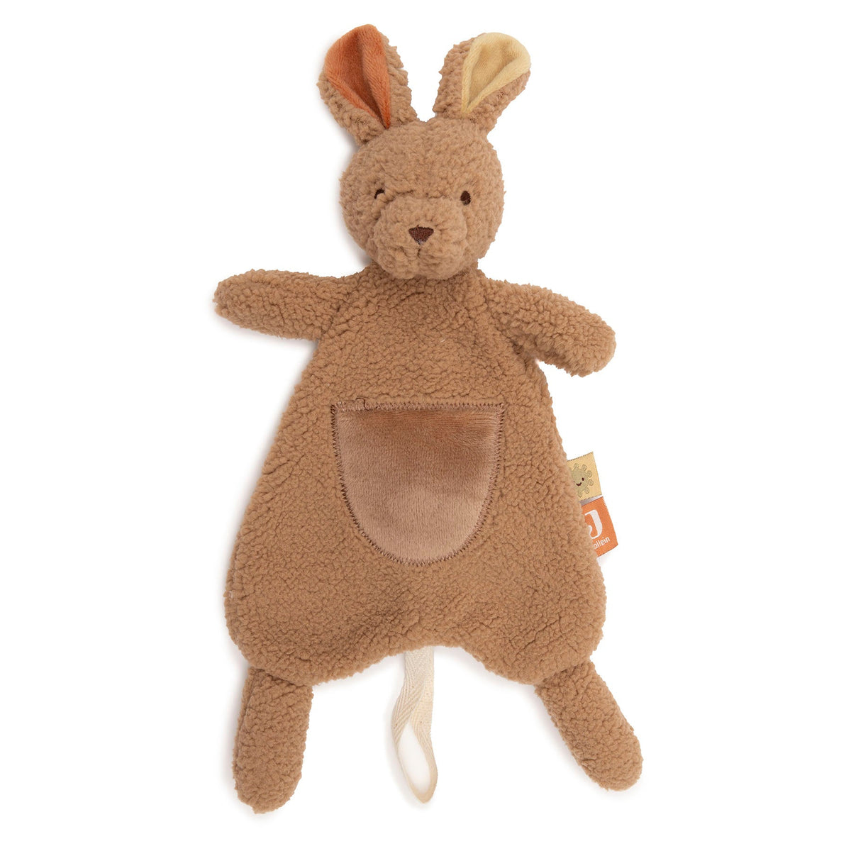 Jollein speendoekje Kangaroots van zachte bouclé en velvet, bij De Gele Flamingo.