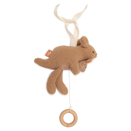 Jollein Muziekhanger Kangaroots met houten ringetje en kalmerende melodie, bij De Gele Flamingo