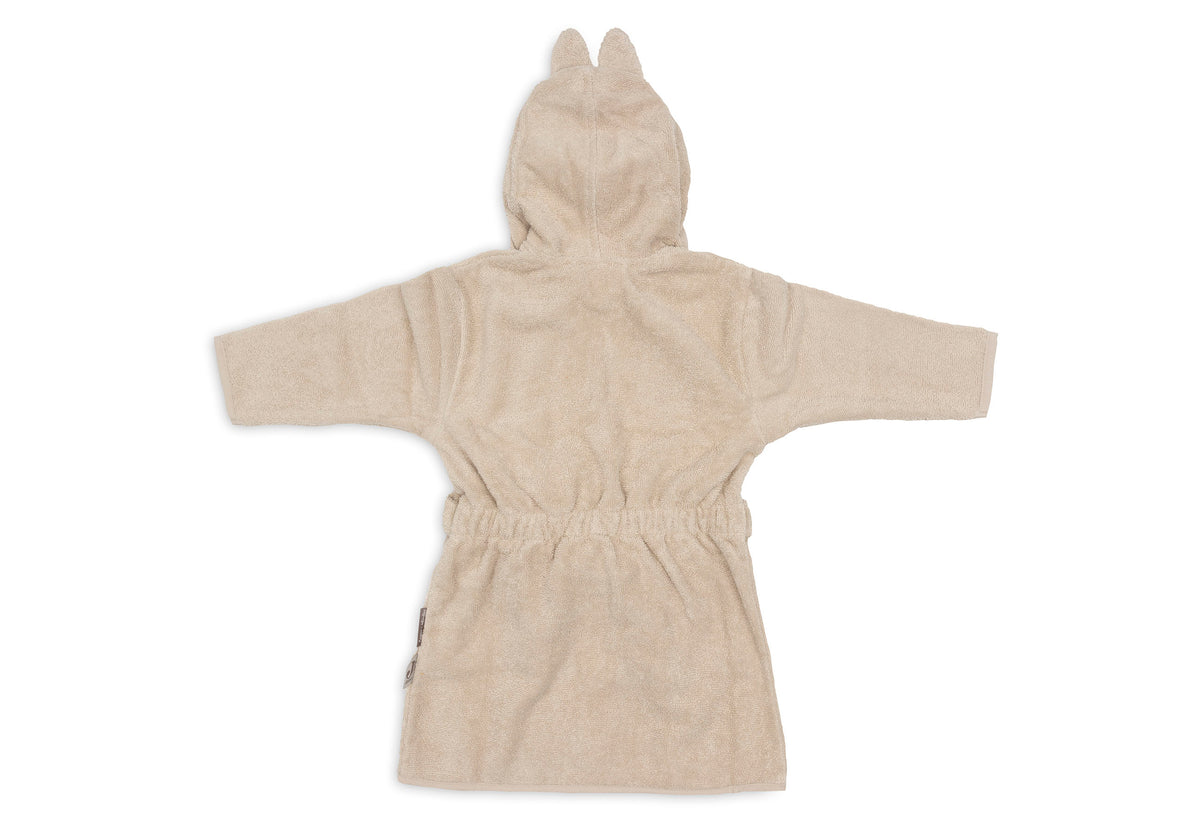 Jollein Badjas Badstof Miffy Warm Sand met capuchon die de haartjes meedroogt, bij De Gele Flamingo.