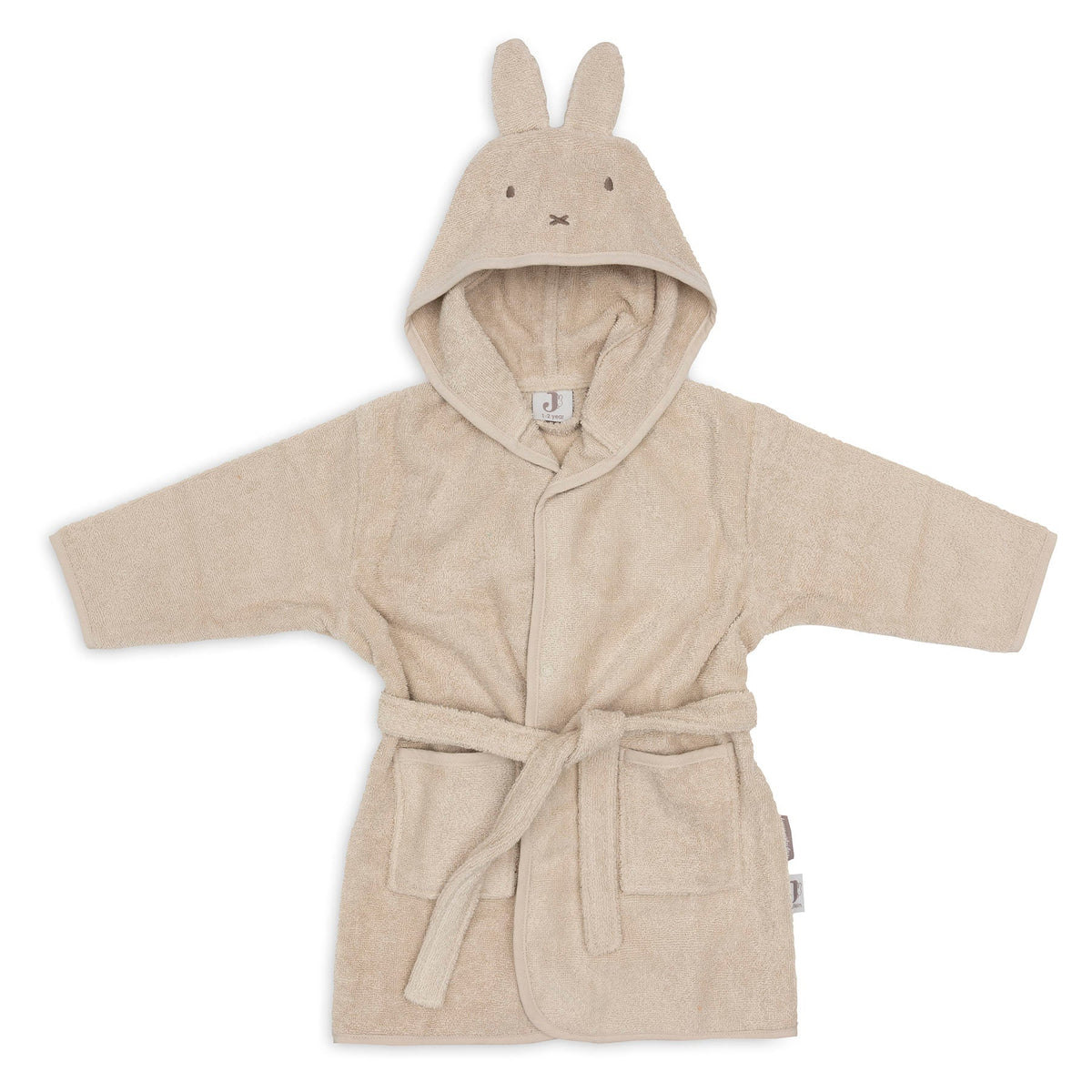Jollein Badjas Badstof Miffy Warm Sand met capuchon die de haartjes meedroogt, bij De Gele Flamingo.
