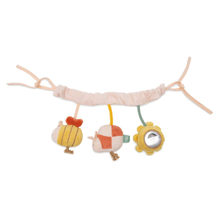 Jollein Wagenspanner Pretty Picnic met zonnetje, bijtje en lieveheersbeestje, bij De Gele Flamingo.