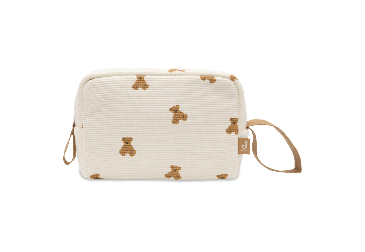 Jollein Etui Mini Teddy Bear Little Waffle als handig make-uptasje, bij De Gele Flamingo.