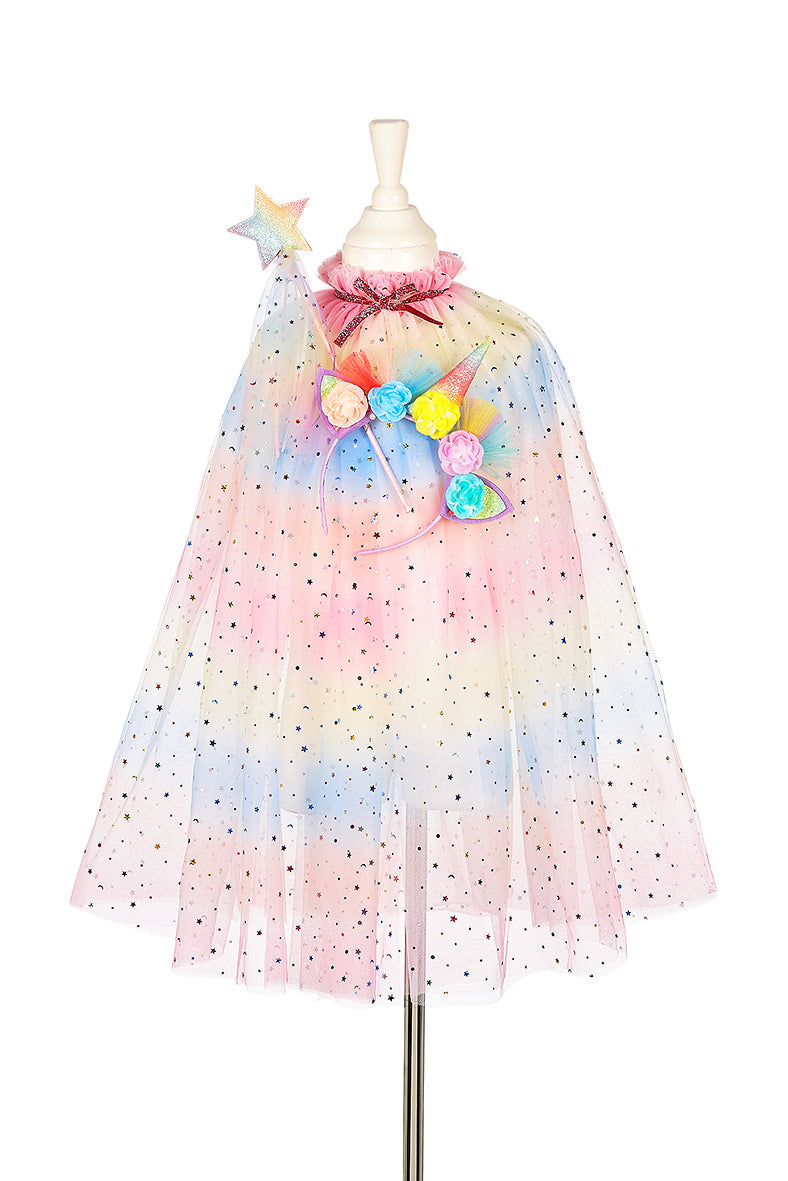 Souza unicorn cape met tiara en toverstaf verkleedset maat 5-7 jaar