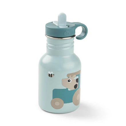 Done By Deer drinkfles RVS Tiny Farm Blue vooraanzicht