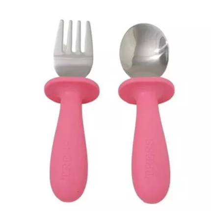Tress Silicone Lepel en Vork | Bubbly Pink