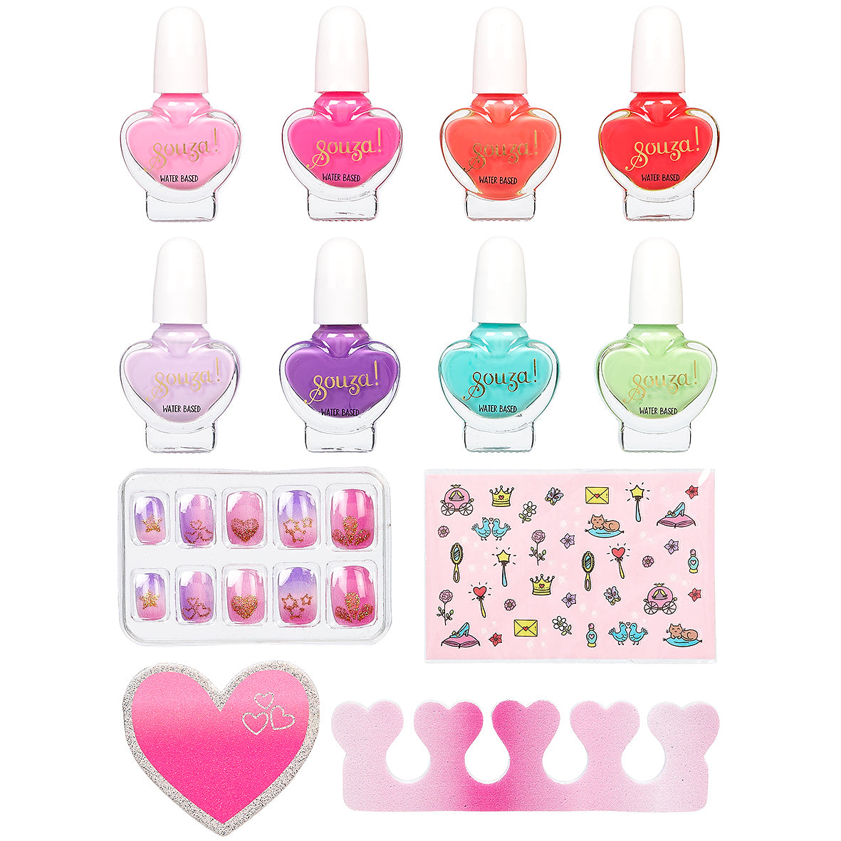 Souza Prinses nagelset met nagellak en stickers voor kinderen