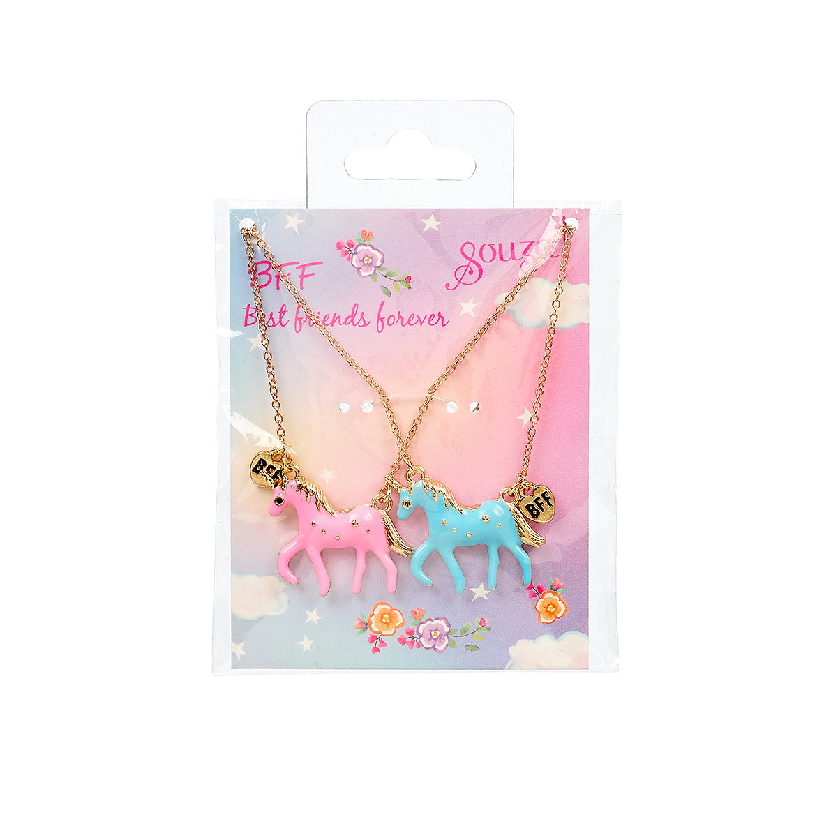 Souza Giftpack BFF Paarden met twee vriendschapskettingen op kaartje