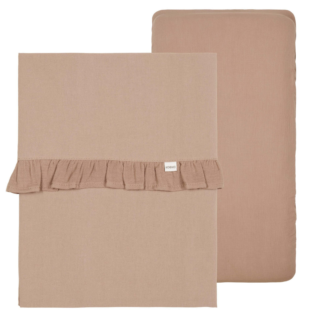 * Koeka Ledikantlaken En Hoeslaken Set Ruffle Faro | Caffe