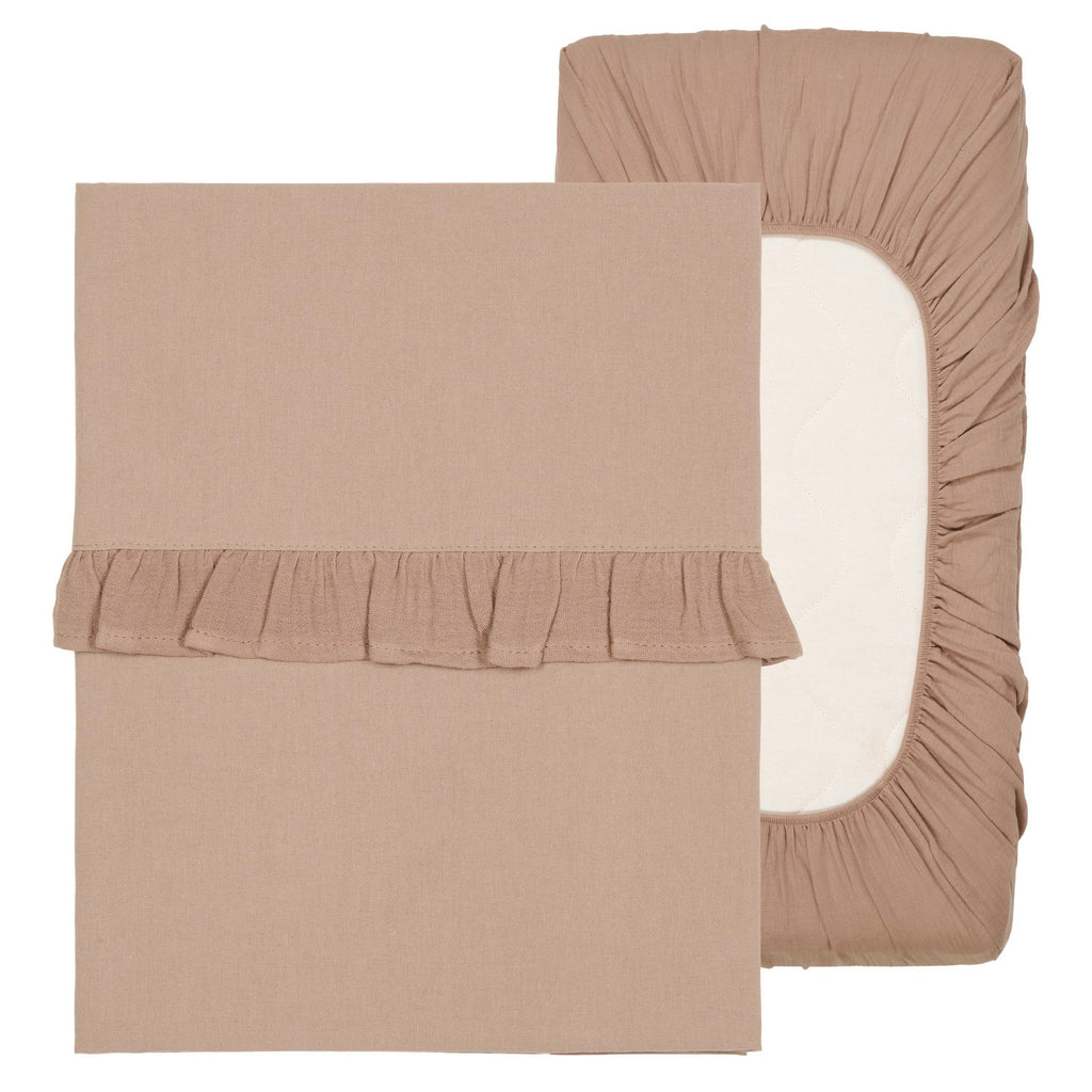 * Koeka Ledikantlaken En Hoeslaken Set Ruffle Faro | Caffe