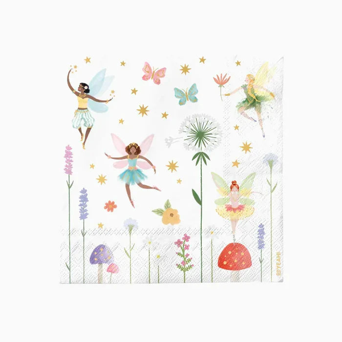 Oh Yeah servetten met feeën 33x33 cm, set van 20, bij De Gele Flamingo