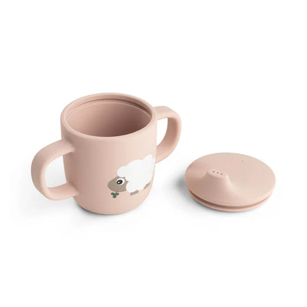 Done By Deer Silicone Tuitbeker Tiny Farm Powder met 120 ml inhoud, te koop bij De Gele Flamingo.
