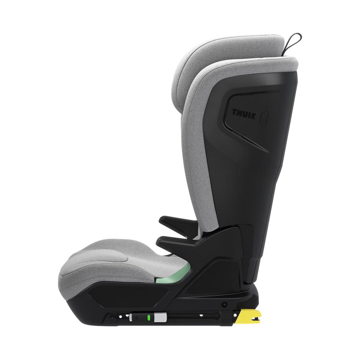 Thule Palm i-Size kinderautostoeltje grijs met hoge rugleuning, verkrijgbaar bij De Gele Flamingo
