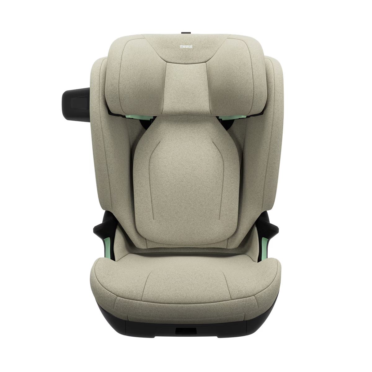 Thule Palm i-Size kinderautostoeltje in Soft Beige met hoge rugleuning bij De Gele Flamingo