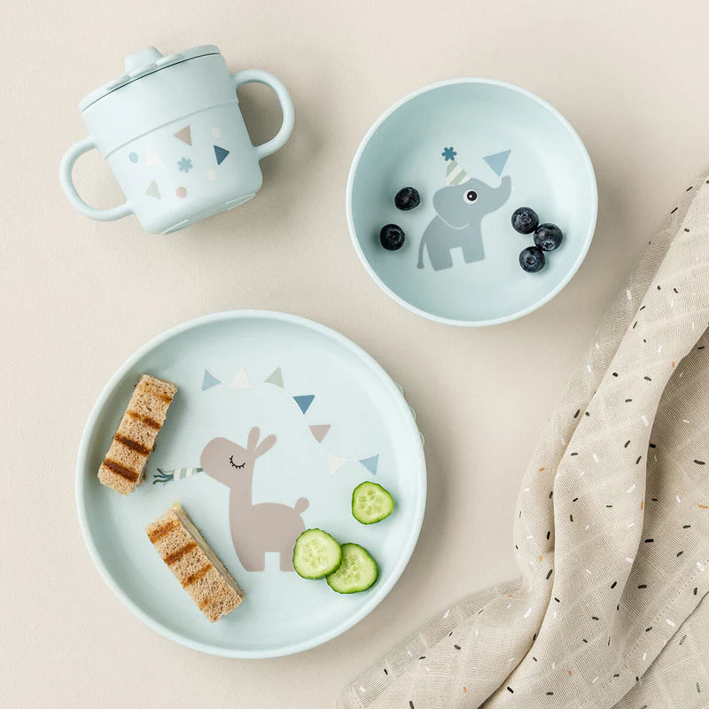 Done By Deer Foodie eetset Celebration Blue uit de Elphee-feestcollectie, te koop bij De Gele Flamingo.