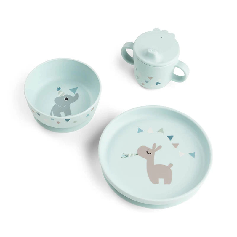 Done By Deer Foodie eetset Celebration Blue uit de Elphee-feestcollectie, te koop bij De Gele Flamingo.