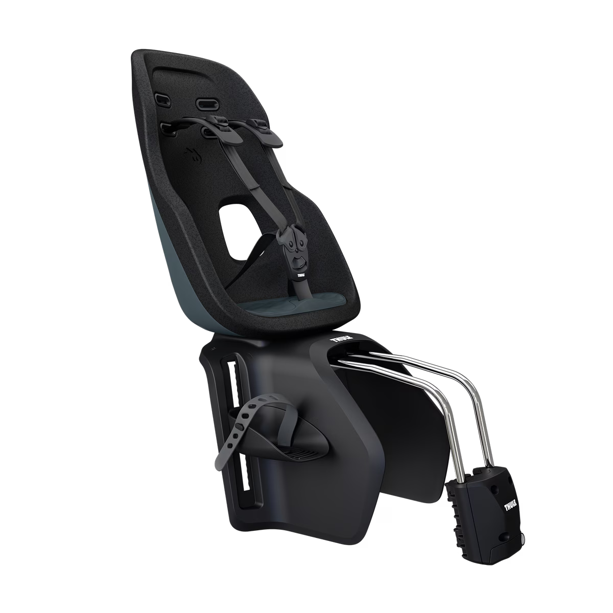 Thule Yepp Nexxt 2 Maxi fietsstoel in Dark Slate voor montage op het frame, bij De Gele Flamingo