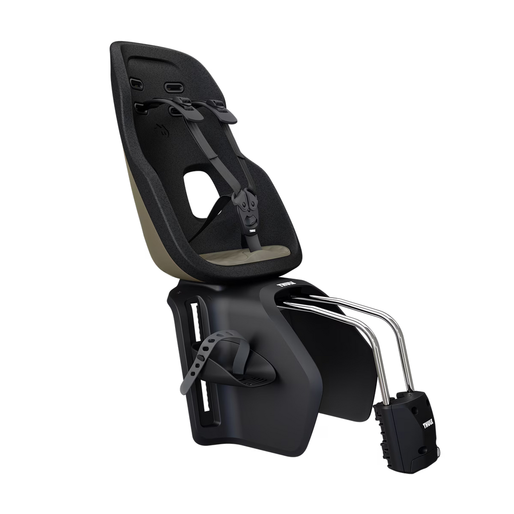 Thule Yepp Nexxt 2 Maxi fietsstoel in Deep Khaki voor framemontage, bij De Gele Flamingo