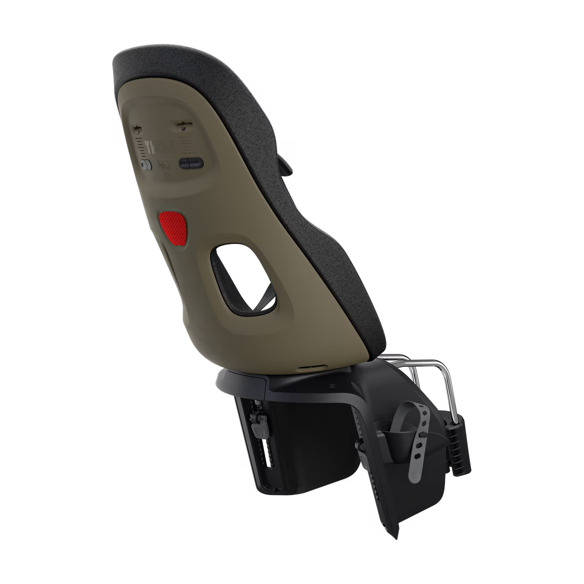 Thule Yepp Nexxt 2 Maxi fietsstoel in Deep Khaki voor framemontage, bij De Gele Flamingo