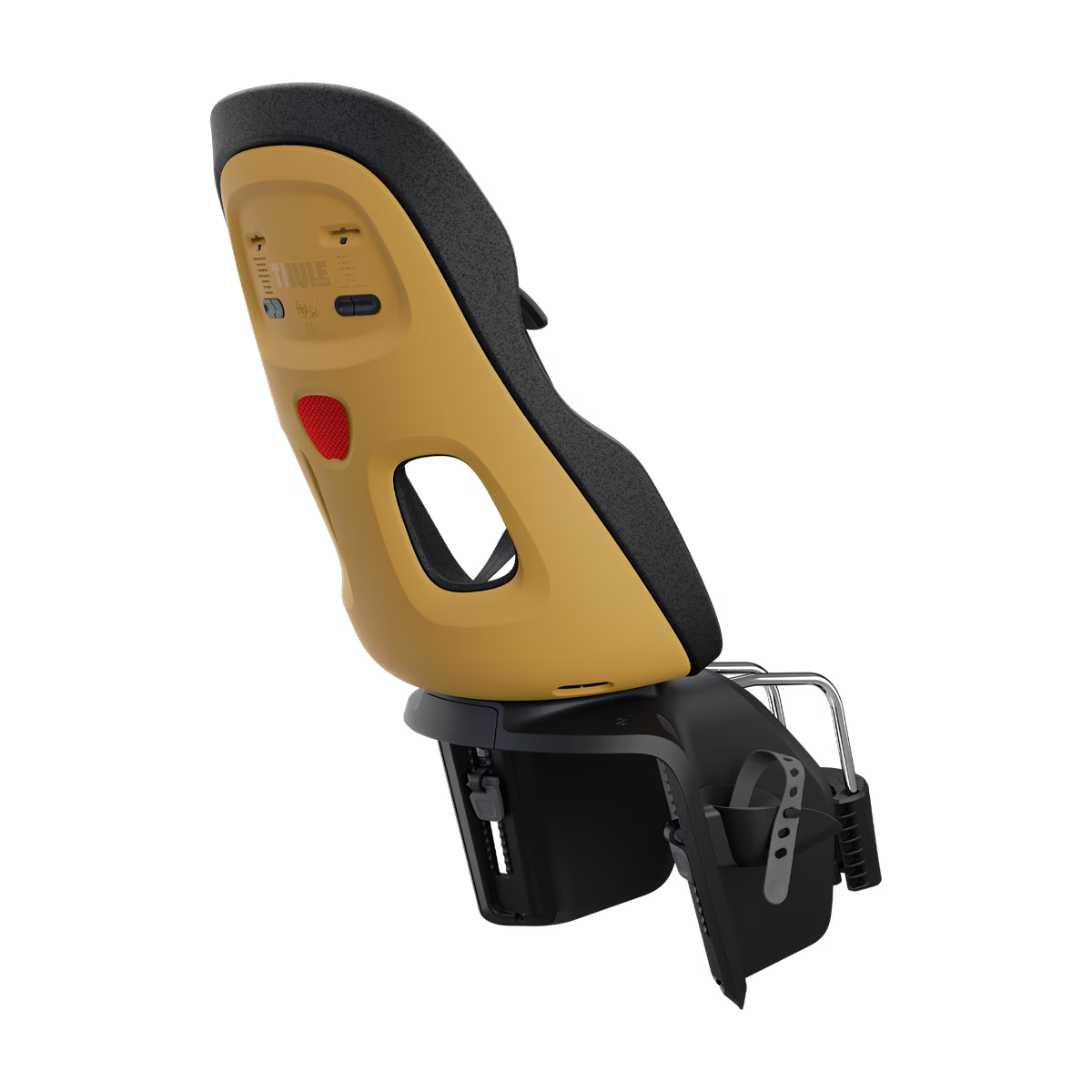 Thule Yepp Nexxt 2 Maxi fietsstoel in Burnished Yellow voor framemontage, bij De Gele Flamingo