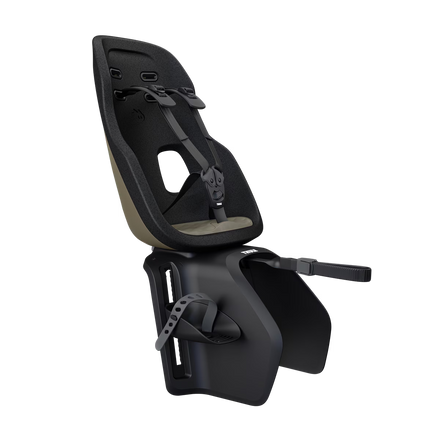 Thule Yepp Nexxt 2 Maxi in Deep Khaki voor montage op de bagagedrager, bij De Gele Flamingo