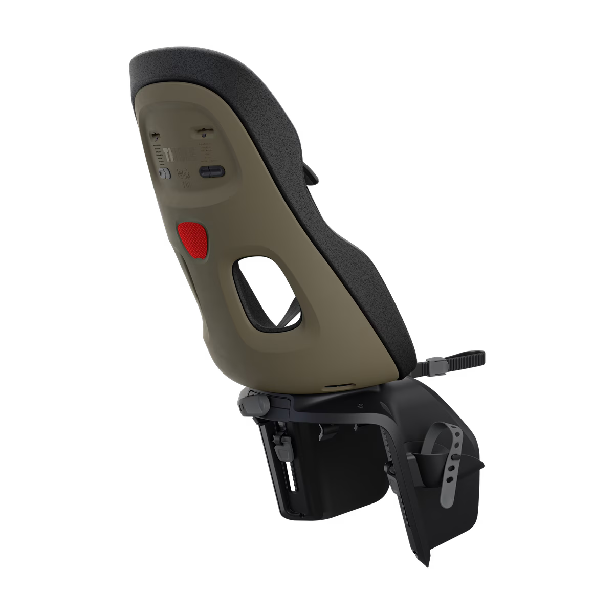 Thule Yepp Nexxt 2 Maxi in Deep Khaki voor montage op de bagagedrager, bij De Gele Flamingo