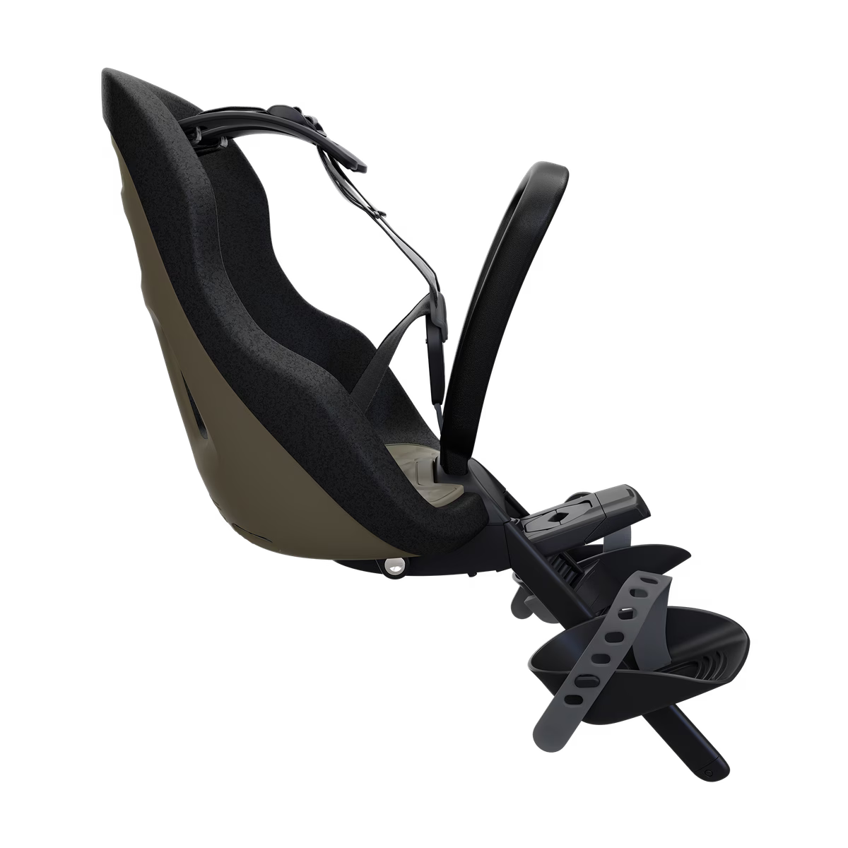 Thule Yepp Nexxt 2 Mini fietsstoel voorop in Deep Khaki, bij De Gele Flamingo
