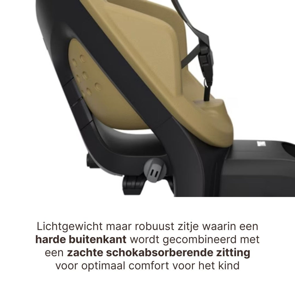 * Thule Yepp 2 Maxi Fietsstoel Achterop Bagagedrager Montage I Fennel Tan