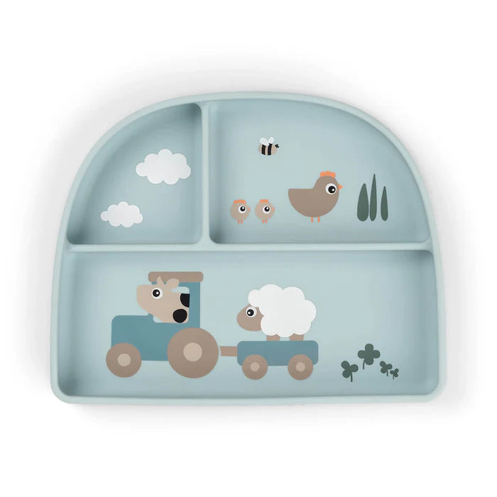 Done By Deer Stick&Stay Bordje met Vakjes Tiny Farm Blue in blauw, bij De Gele Flamingo.