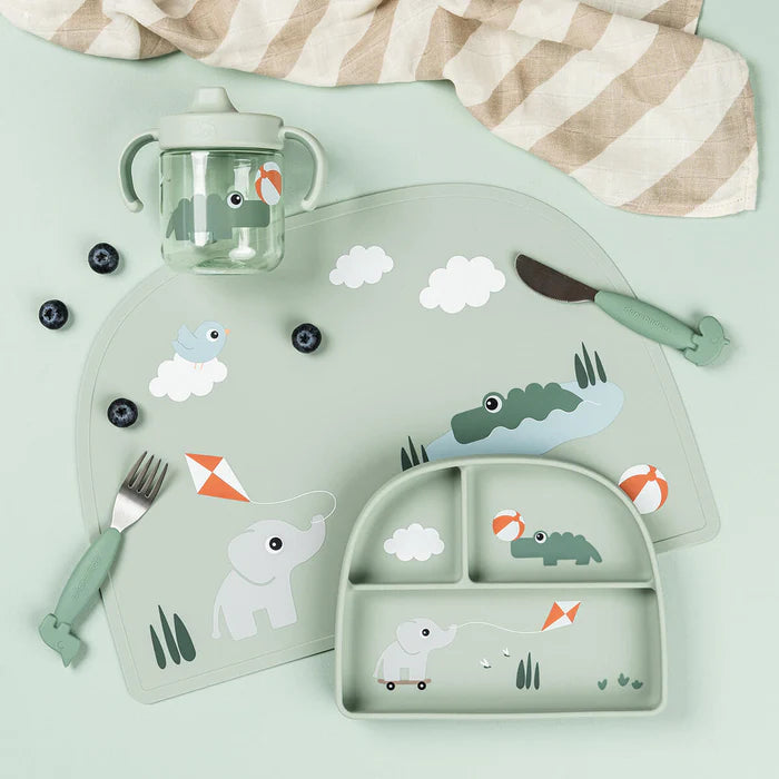 Done By Deer Stick&Stay Bordje met Vakjes Playground Green in groen, bij De Gele Flamingo.