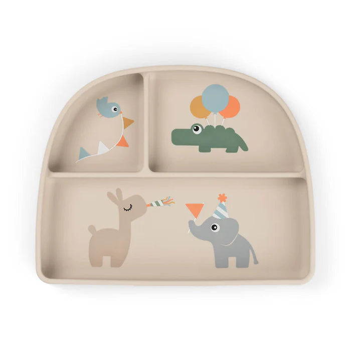 Done By Deer Stick&Stay Bordje met Vakjes Celebration Sand in zandtint, De Gele Flamingo.