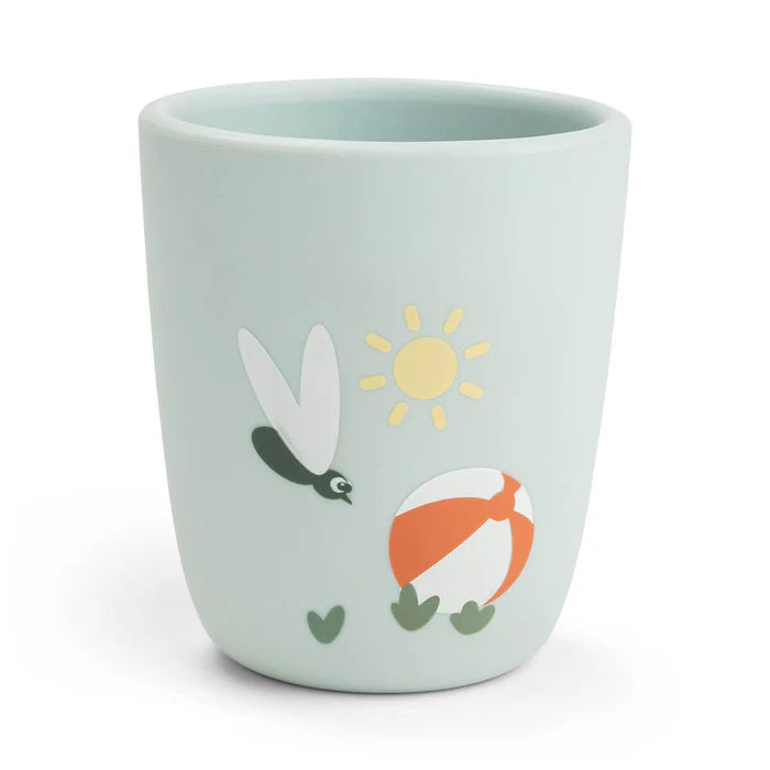 Done By Deer Silicone Beker Playground Blue in blauw voor kleine handjes, De Gele Flamingo.