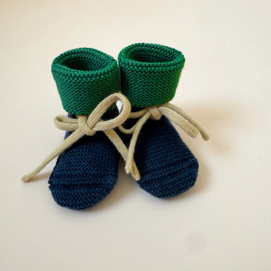 Hvid Original Booties 0-9M | Blue/Grass