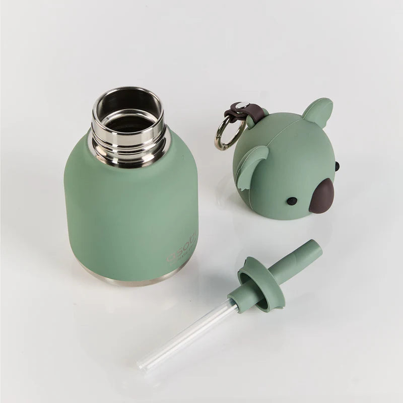 Asobu Mini Bestie drinkfles sleutelhanger van 200 ml met koala karakter-head, bij De Gele Flamingo.