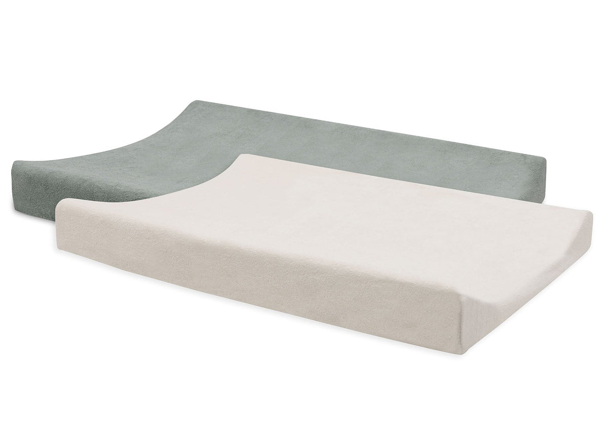 Jollein Aankleedkussenhoes Badstof 50x70cm 2ST | Sea Green/Ivory