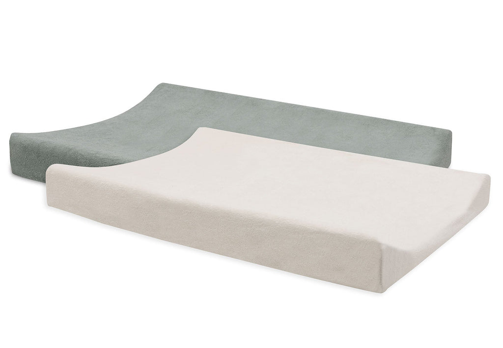Jollein Aankleedkussenhoes Badstof 50x70cm 2ST | Sea Green/Ivory