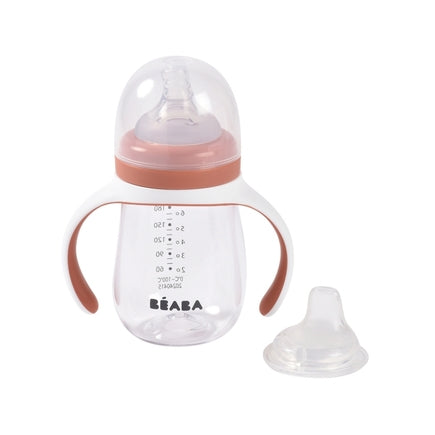 Evolutieve 2-in-1 meegroeifles 210ml - terracotta