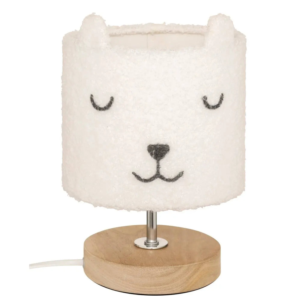 Atmosphera Nachtlampje 21cm | Wood Beer Teddy Wit